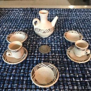 8 PC Vintage rustic pottery pieces collection.